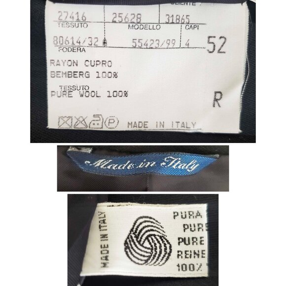 CANALI Milano Men's Dark Blue Wool Trench Coat Overcoat Italy 52 R - Picture 7 of 12